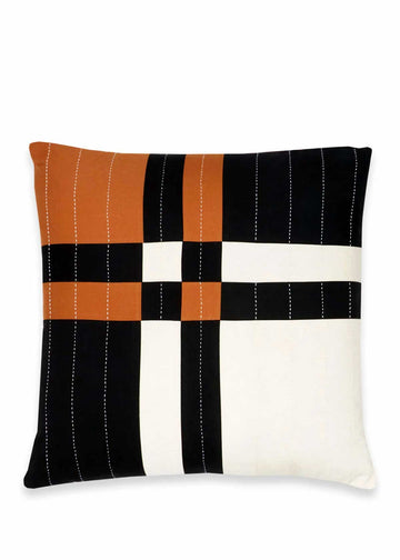 Anchal Project Caramel Patchwork Pillow