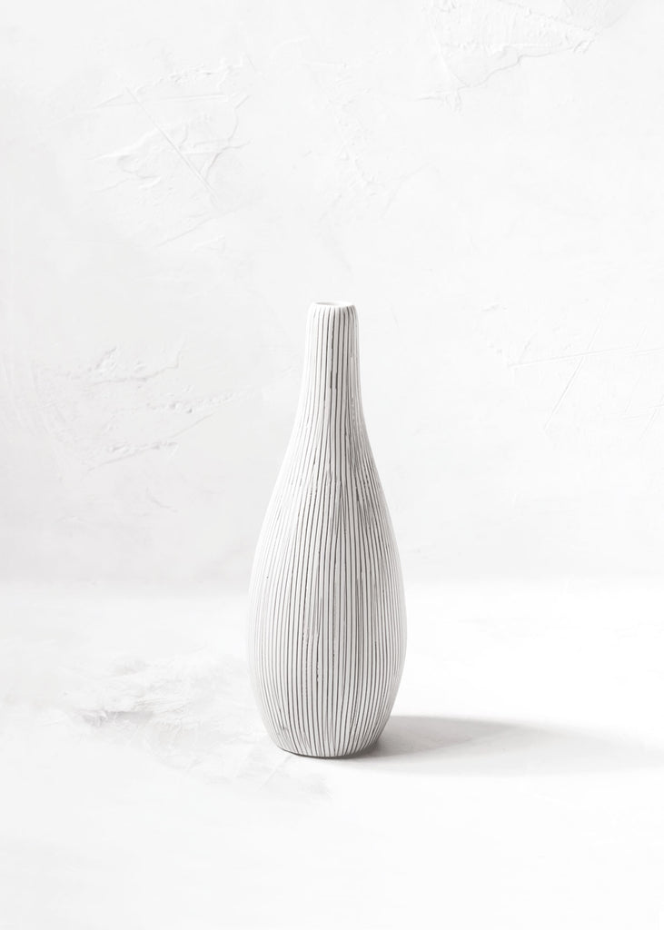 Kaolin Porcelain Bud Vase, Handcrafted in Thailand