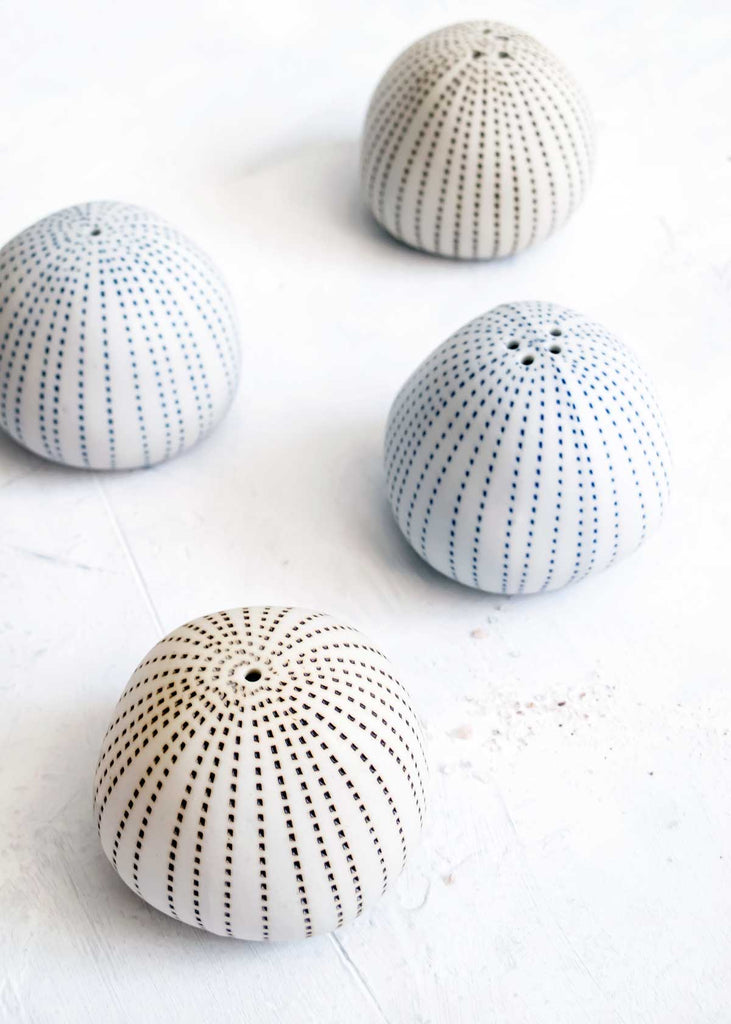 Pebble Salt & Pepper Shakers, Brown Dots