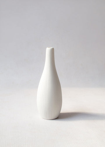 Kaolin Porcelain Bud Vase, Handcrafted in Thailand