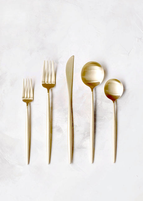 Cutipol Moon 5 Piece Place Setting, Brushed Champagne