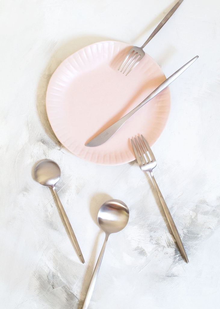 Cutipol Moon Flatware 5pc Set, Brushed Steel