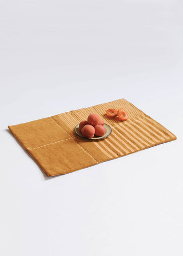 Handwork Studio Block Printed Stripes Placemat, Honey