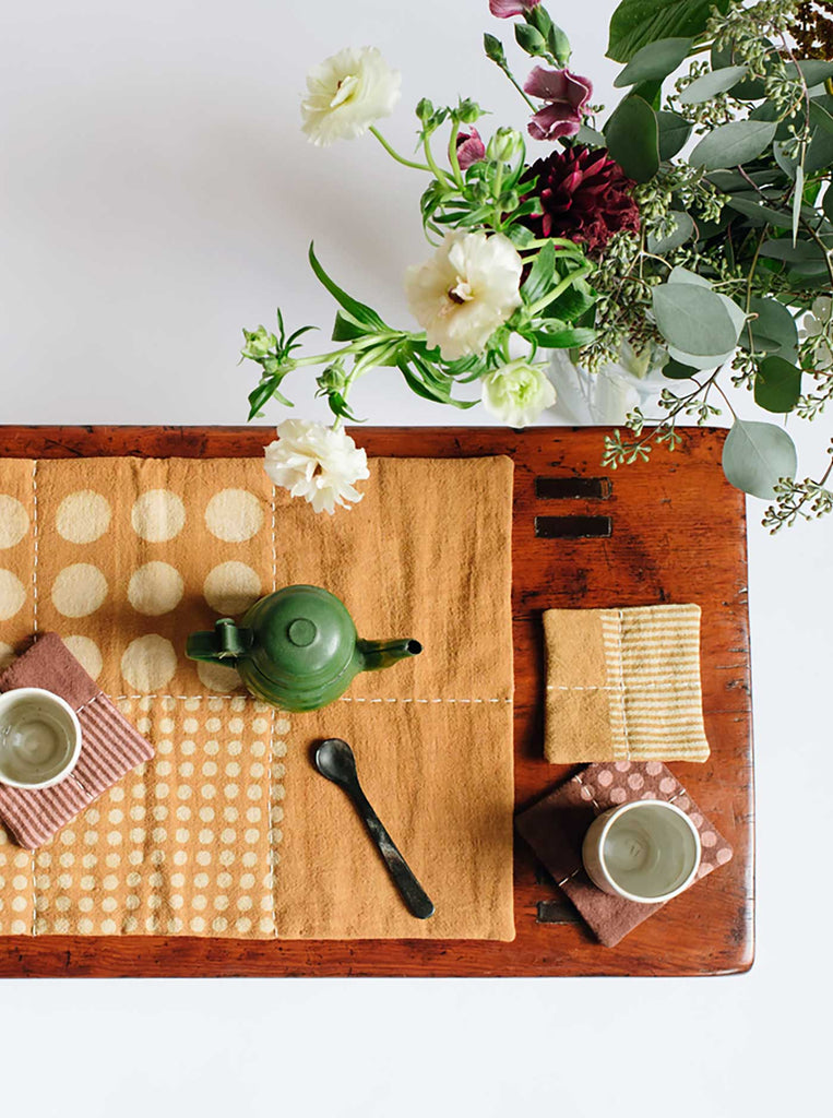 Handwork Studio Block Printed Coaster Set of 4