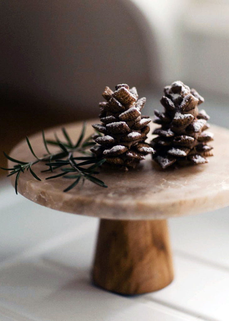 Itza Wood Alabaster Cake Stand