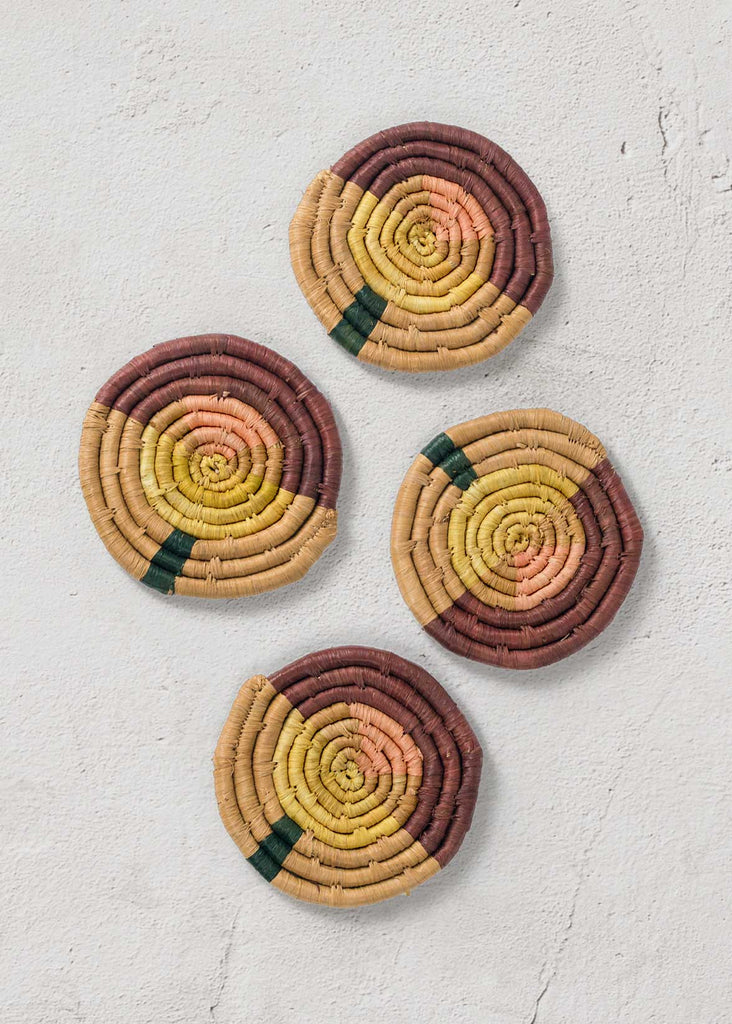 Kazi Raffia Multicolor Coasters