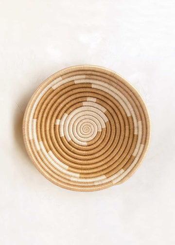 Kazi Sisal and Sweetgrass Sand Wave Woven Bowl, Handmade in Rwanda