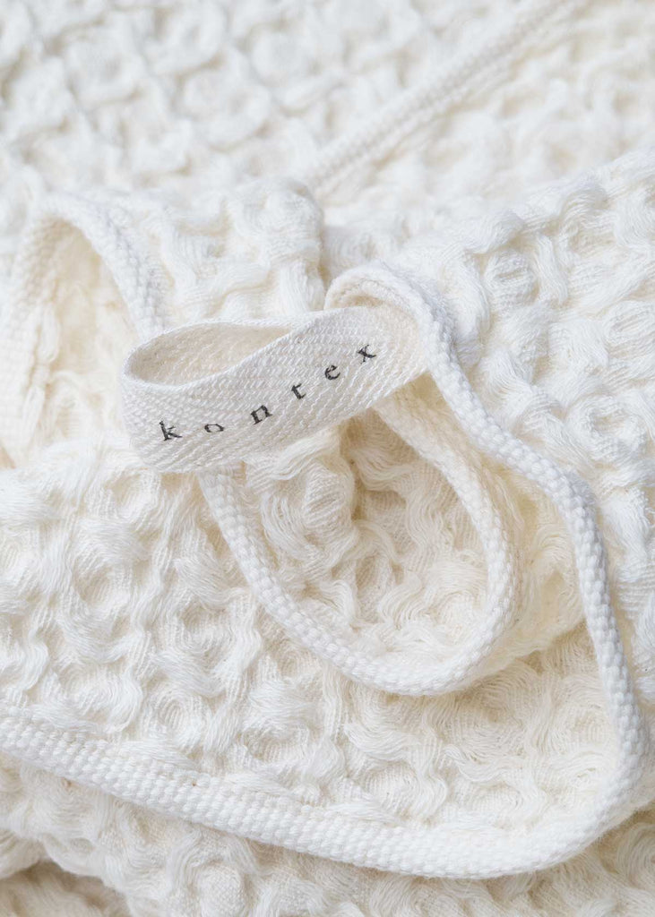 Kontex Lattice Linen Towel, Ivory