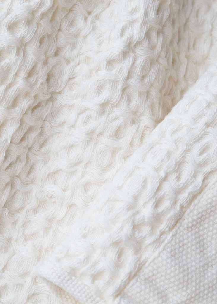 Kontex Lattice Linen Towel, Ivory
