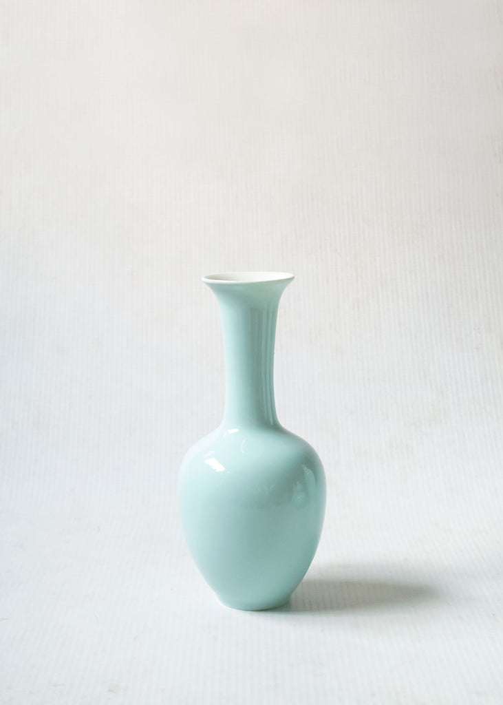 Middle Kingdom Porcelain Mini Vase Glossy Celadon, Lotus