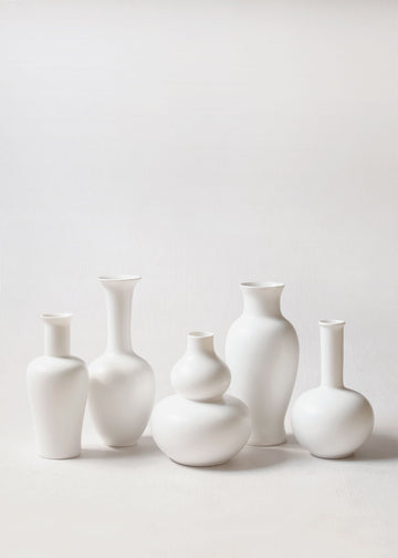 Middle Kingdom Porcelain Mini Vase, White Semi Matte