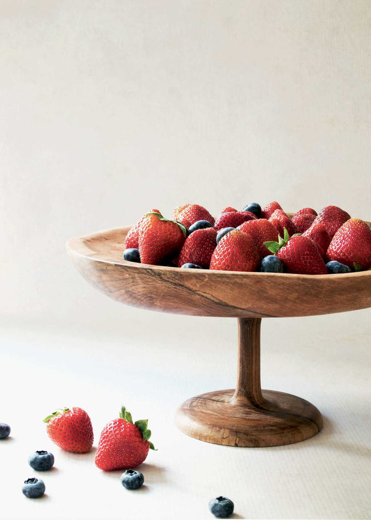 Teak Wood Hand Carved Cake Stand